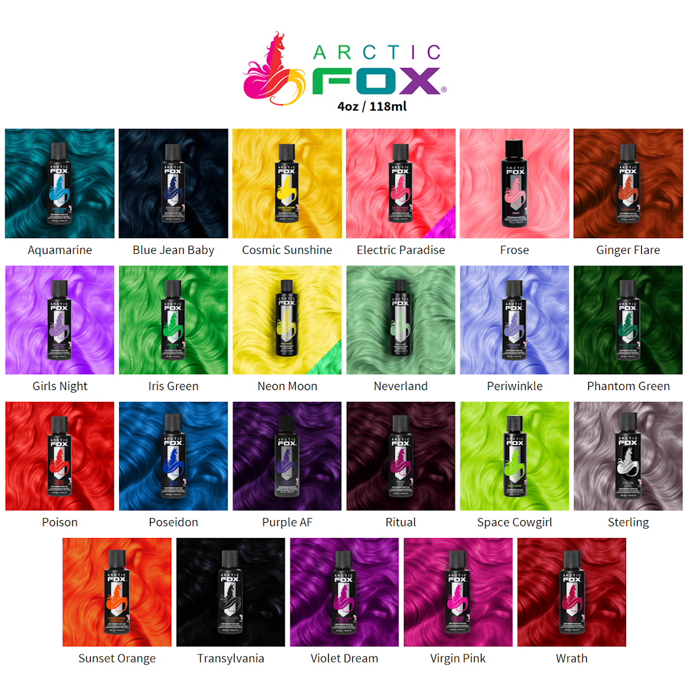Arctic Fox 118ml Colour Chart - Sinister Boutique