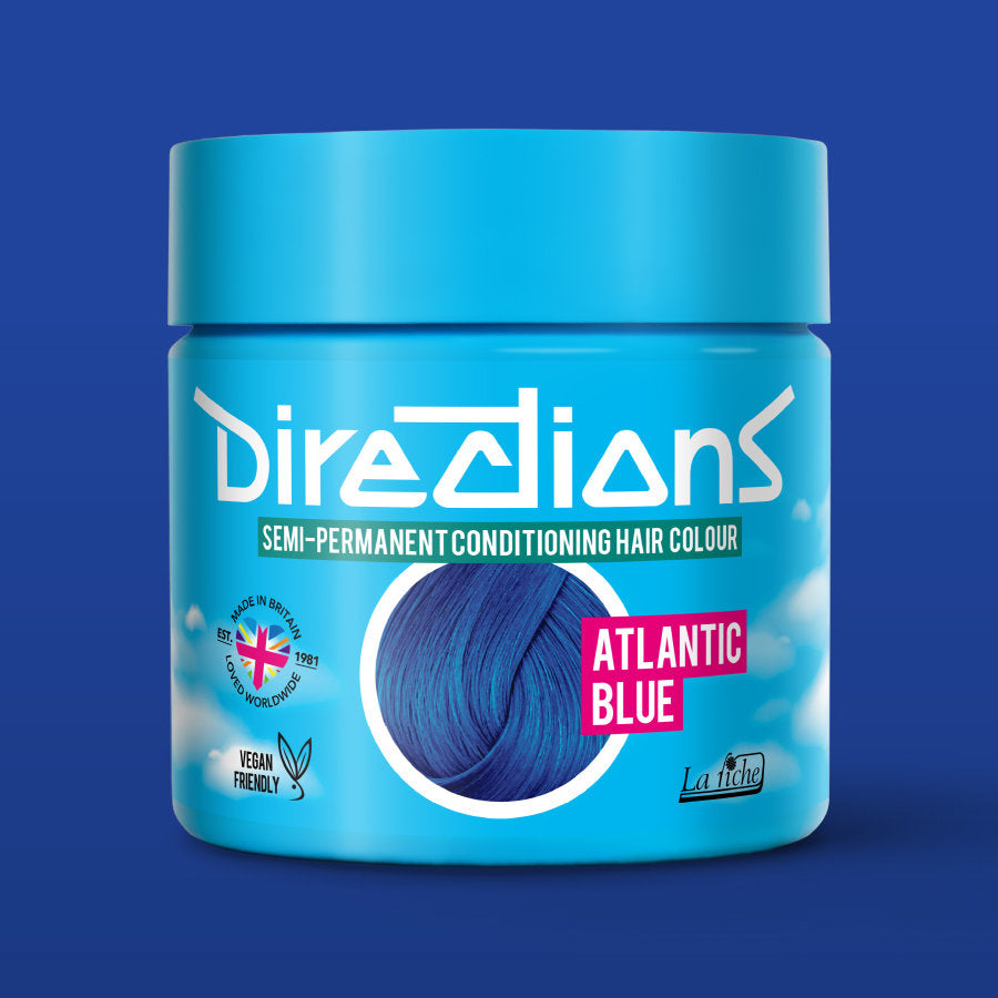 La Riche Directions Atlantic Blue pottle containing 100ml of semi-permanent hair colour