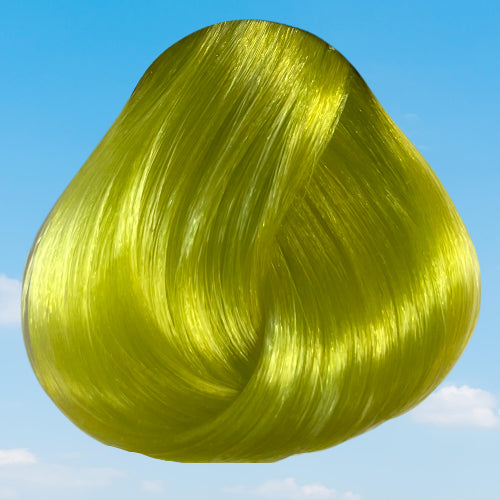 La Riche Directions simulation of Fluorescent Yellow hair colour on a level 10 swatch