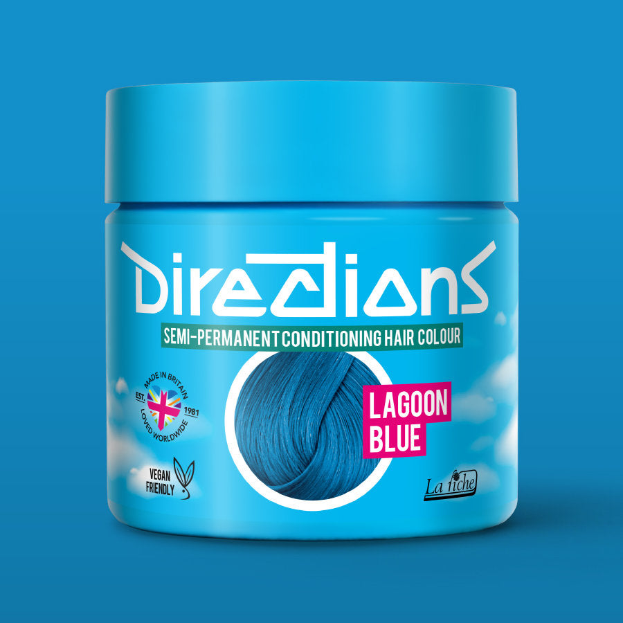 La Riche Directions Lagoon Blue pottle containing 100ml of semi-permanent hair colour