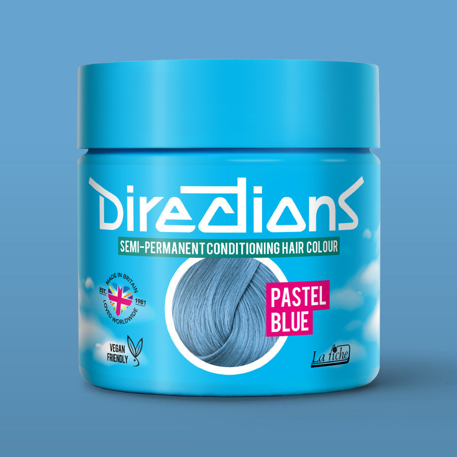 La Riche Directions Pastel Blue pottle containing 100ml of semi-permanent hair colour