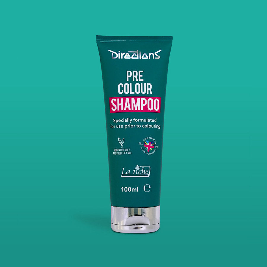 La Riche Directions Pre Colour Shampoo in a 100ml tube. Used to prepare the hair before dyeing.