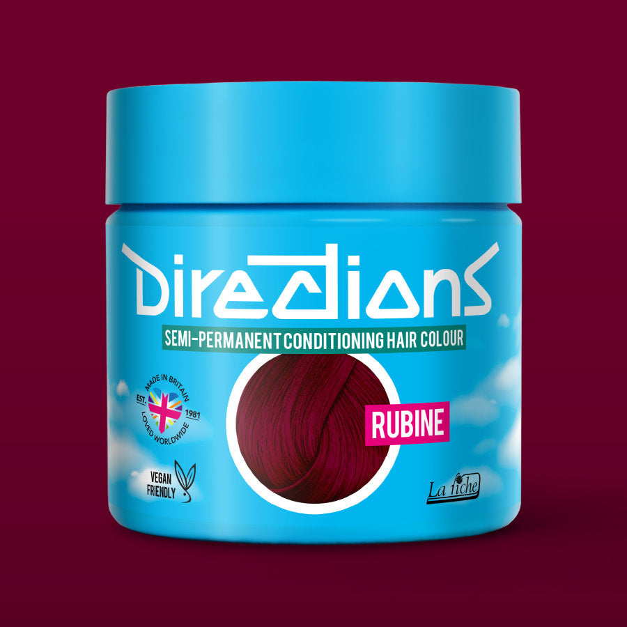 La Riche Directions Rubine pottle containing 100ml of semi-permanent hair colour