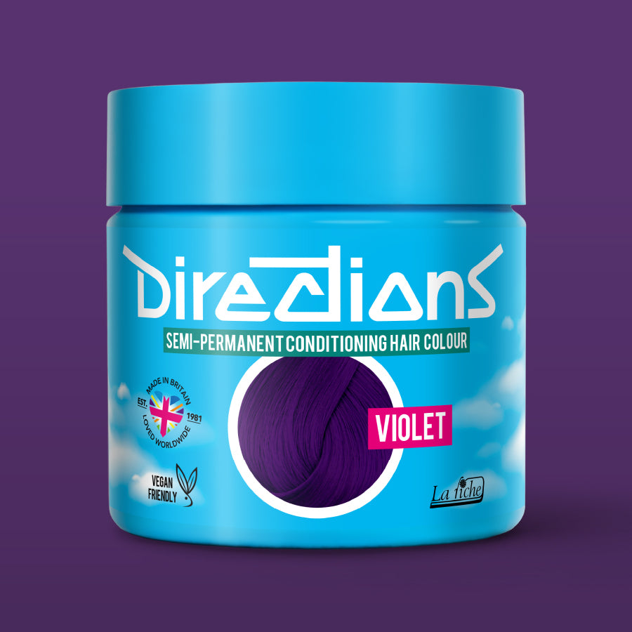 La Riche Directions Violet pottle containing 100ml of semi-permanent hair colour