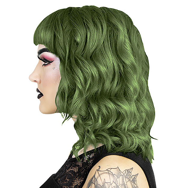 Color Green Olive Wig Olive Green Synthetic Hair Lace Wigs Long