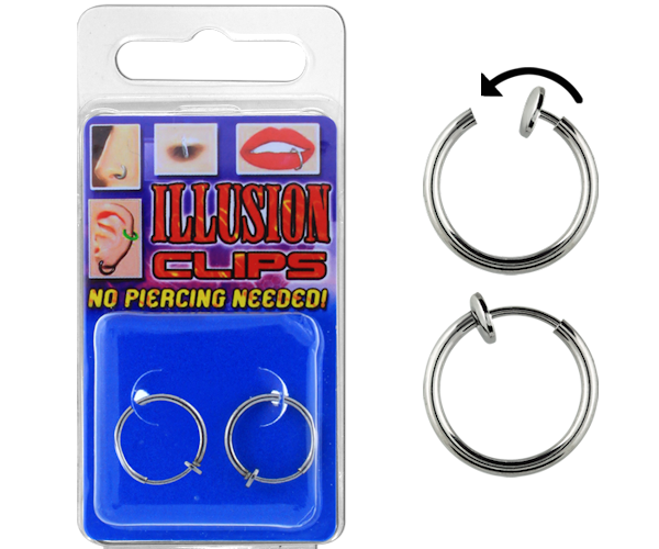 Illusion Hoops fake nose and lip piercing