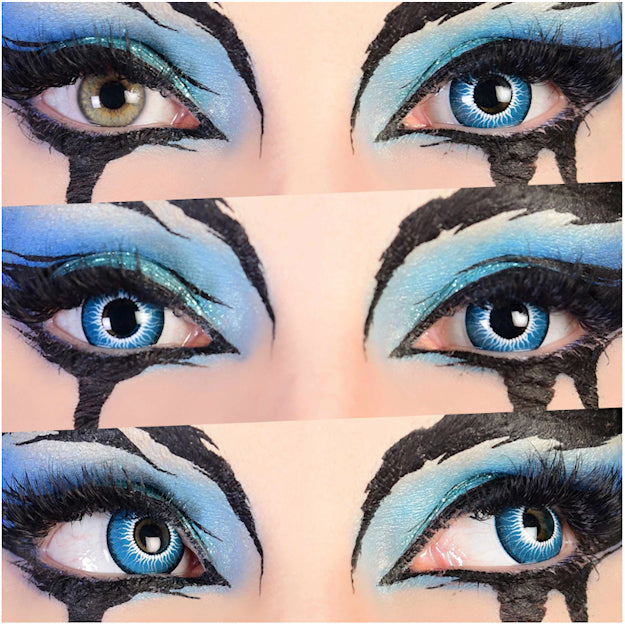 Primal Chucky contact lenses 14.5mm before and after