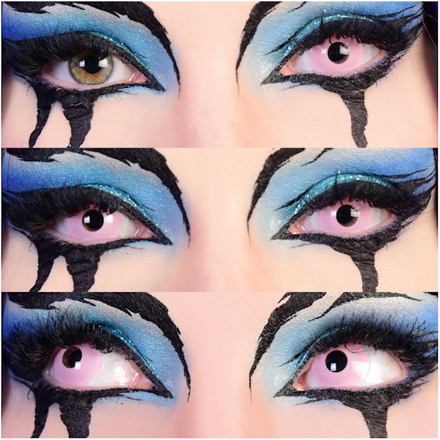 Primal Cotton Candy contact lenses 14.5mm before and after