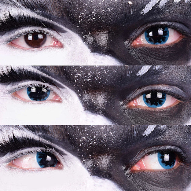 Primal Loki contact lenses 14.5mm before and after