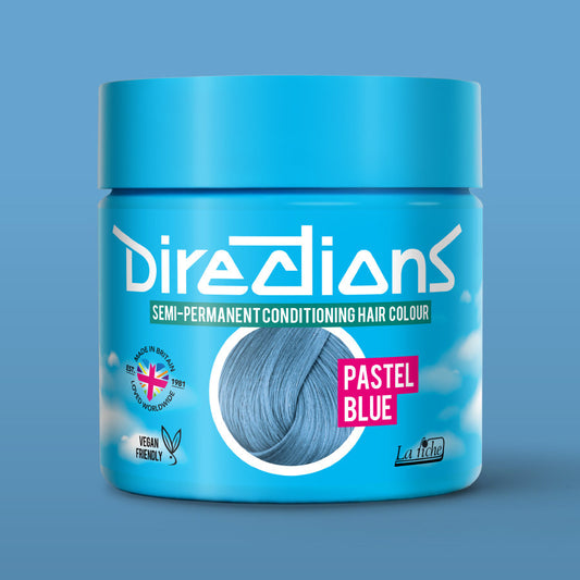 La Riche Directions Pastel Blue pottle containing 100ml of semi-permanent hair colour