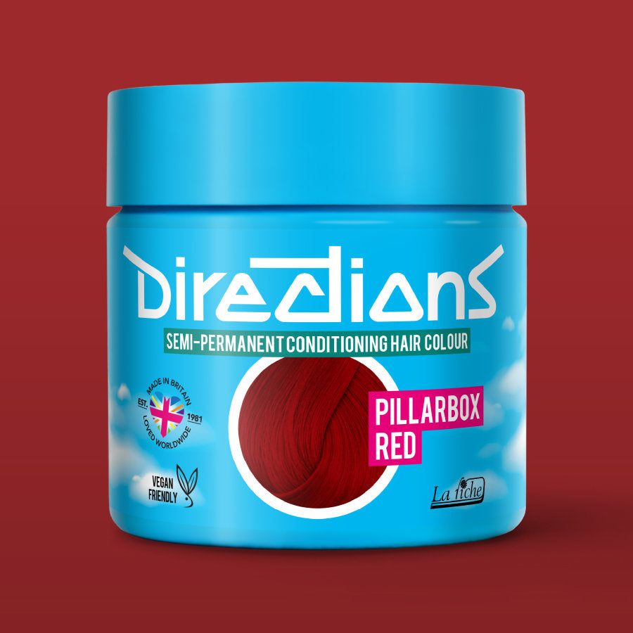 La Riche Directions Pillarbox Red pottle containing 100ml of semi-permanent hair colour