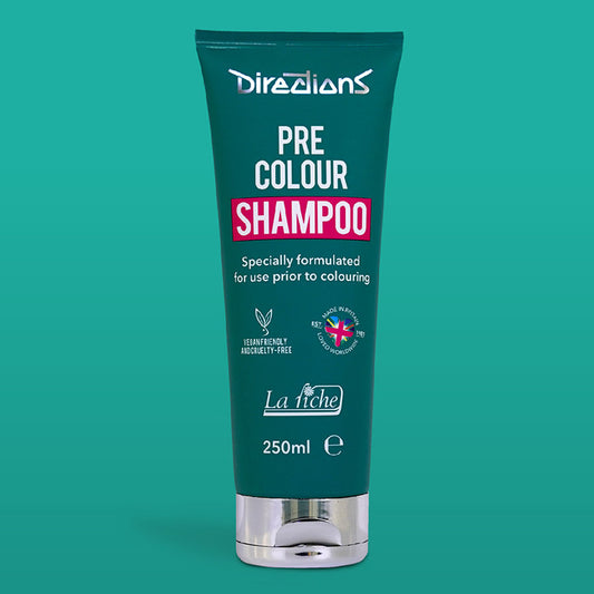 La Riche Directions Pre Colour Shampoo in a 250ml tube. Used to prepare the hair before dyeing.