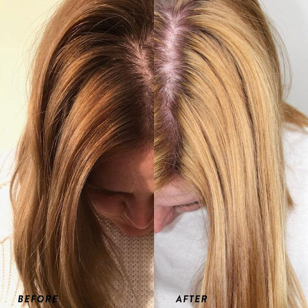 MYHD Colour Remover Kit pictures showing before and after permanent hair dye removal