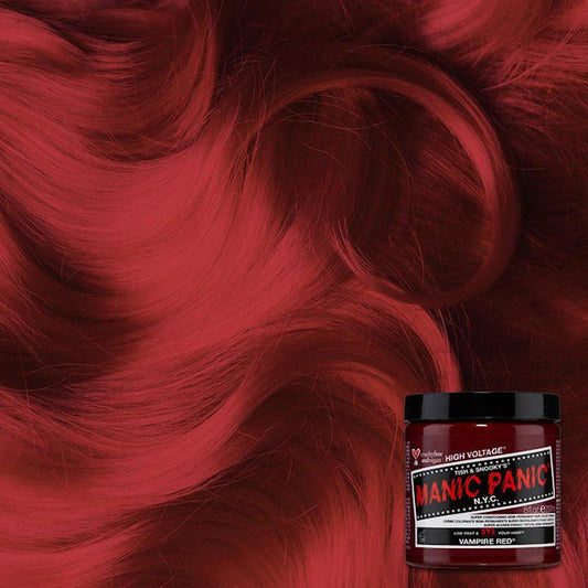 Manic Panic Classic 236ml Vampire Red dye hair colour swatch