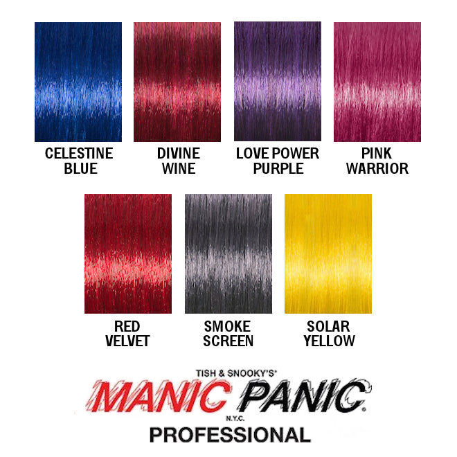 Manic Panic Professional dye hair colour chart