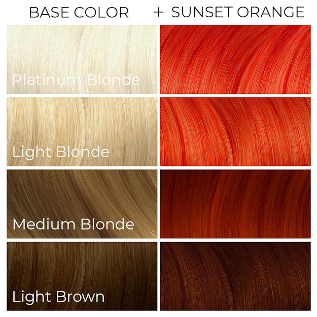 Arctic Fox Sunset Orange dye hair colour Swatch Guide