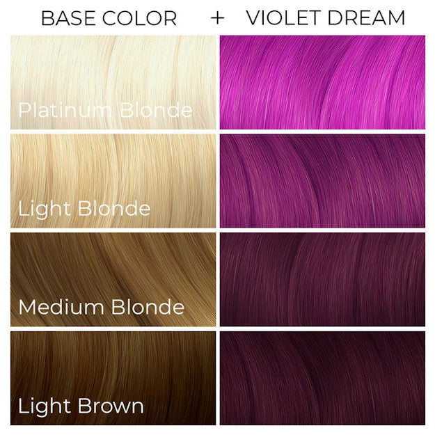 Arctic Fox Violet Dream dye hair colour Swatch Guide