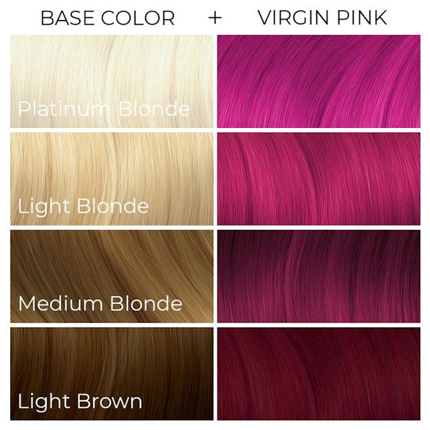 Arctic Fox Virgin Pink dye hair colour Swatch Guide