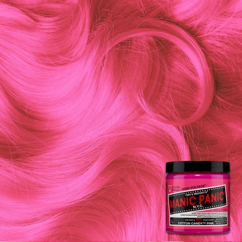 Manic Panic Classic 236ml Cotton Candy Pink dye hair colour swatch