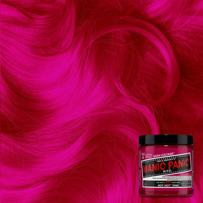 Manic Panic Classic 236ml Hot Hot Pink dye hair colour swatch