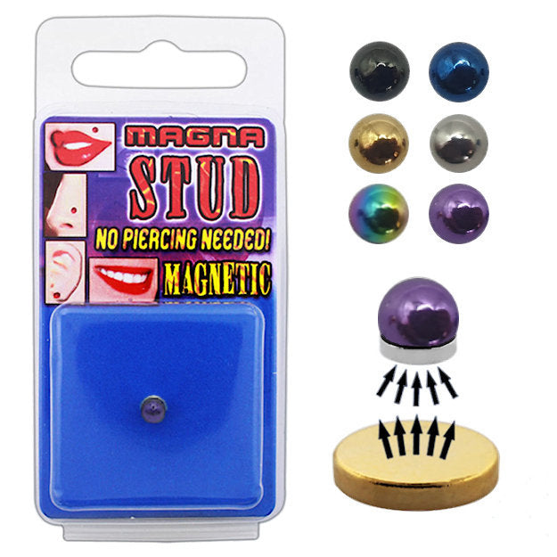 Magnetic stud fake nose and lip piercing