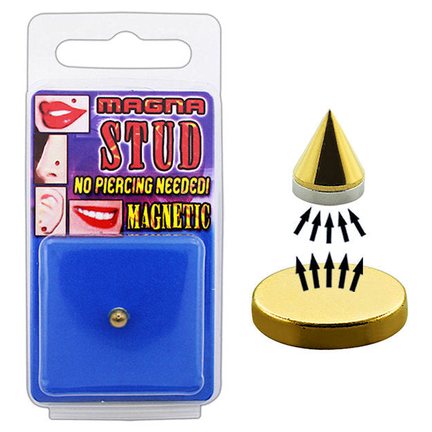 Fake piercing magnetic spike gold