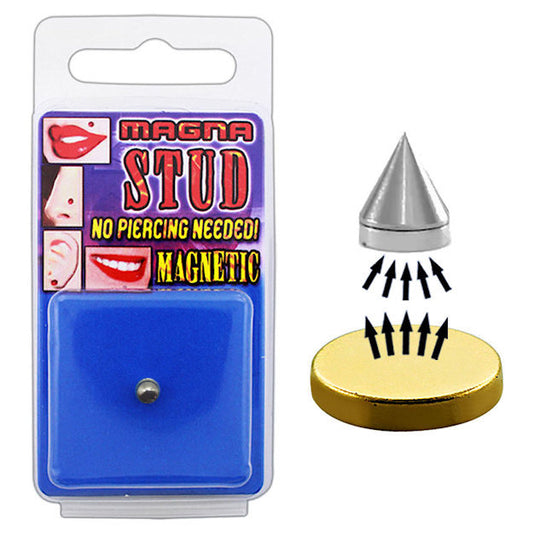 Fake piercing magnetic spike silver