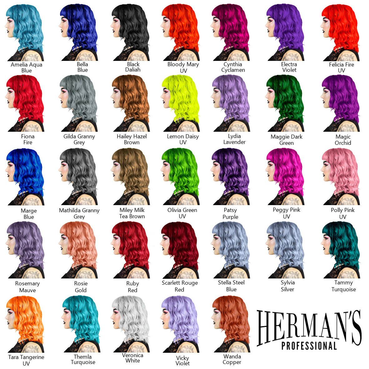 Herman's Amazing Hair Colour Chart