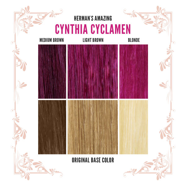 Herman's Amazing Hair Colour Cynthia Cyclamen before and after