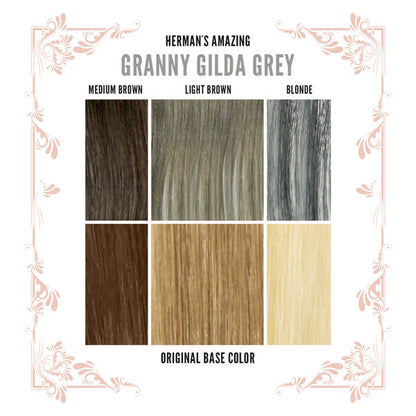 Herman's Amazing Hair Colour Gilda Granny Grey before and after
