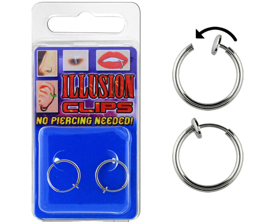 Illusion Hoops fake nose and lip piercing