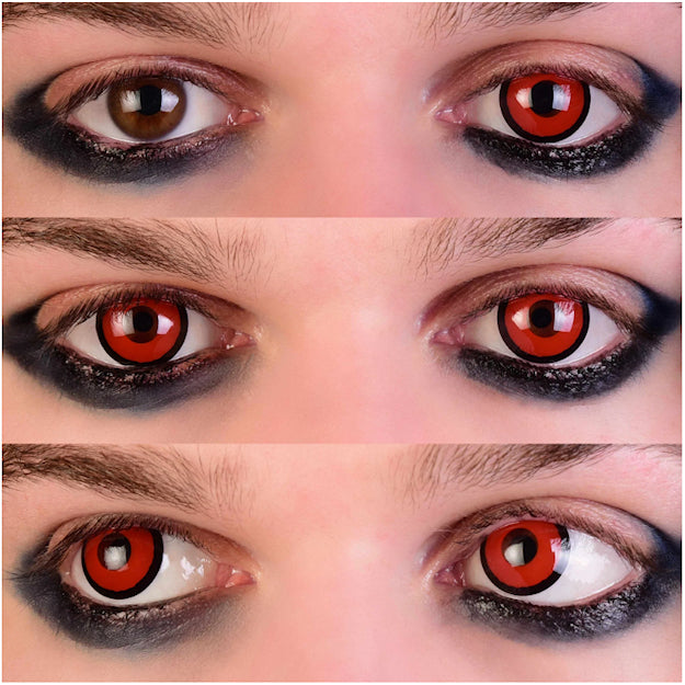Primal Blood Eyes contact lenses 14.5mm before and after