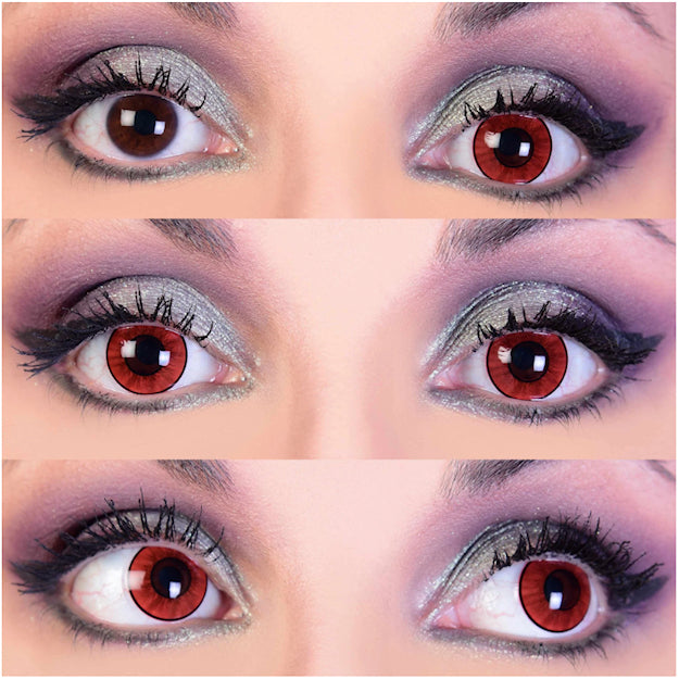 Primal Dracula I contact lenses 14.5mm before and after